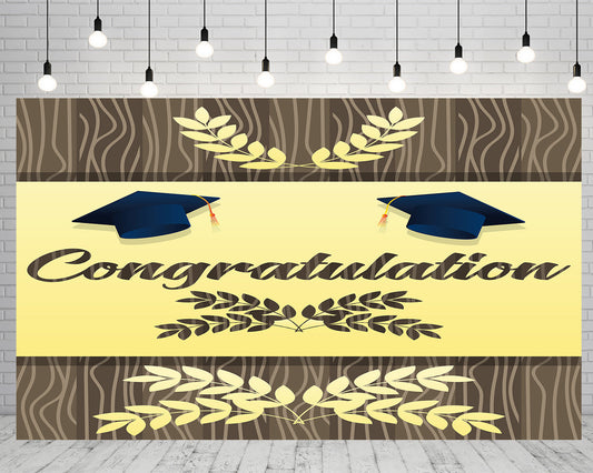 Toile de fond décoration de rayures et de blé de fête de remise des diplômes pour la photographie décorations TKH1867