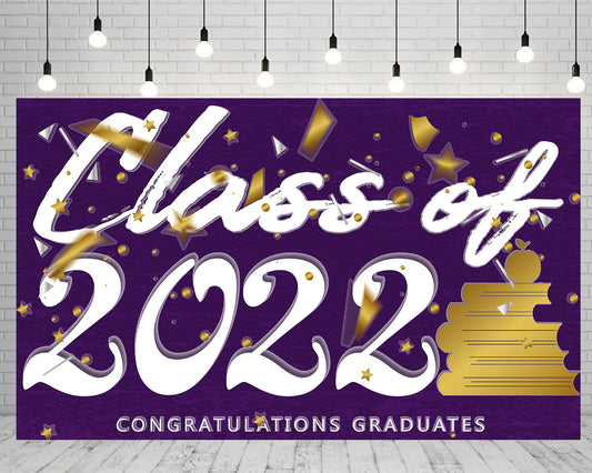 Toile de fond de graduation violette classee de 2022 fond de photographie TKH1868