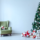 Toile de fond photographie de mur bleu clair sofa ours sapin de Noël