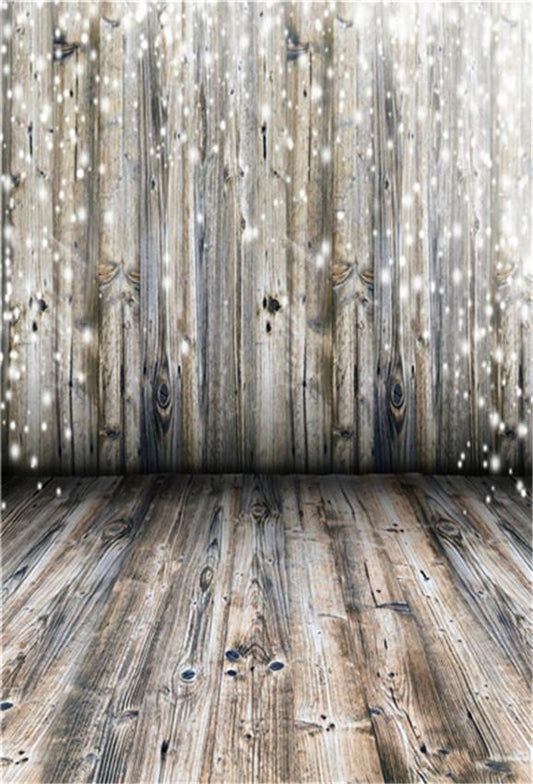 Grey Wood Wall Photography Backdrop for Christmas
